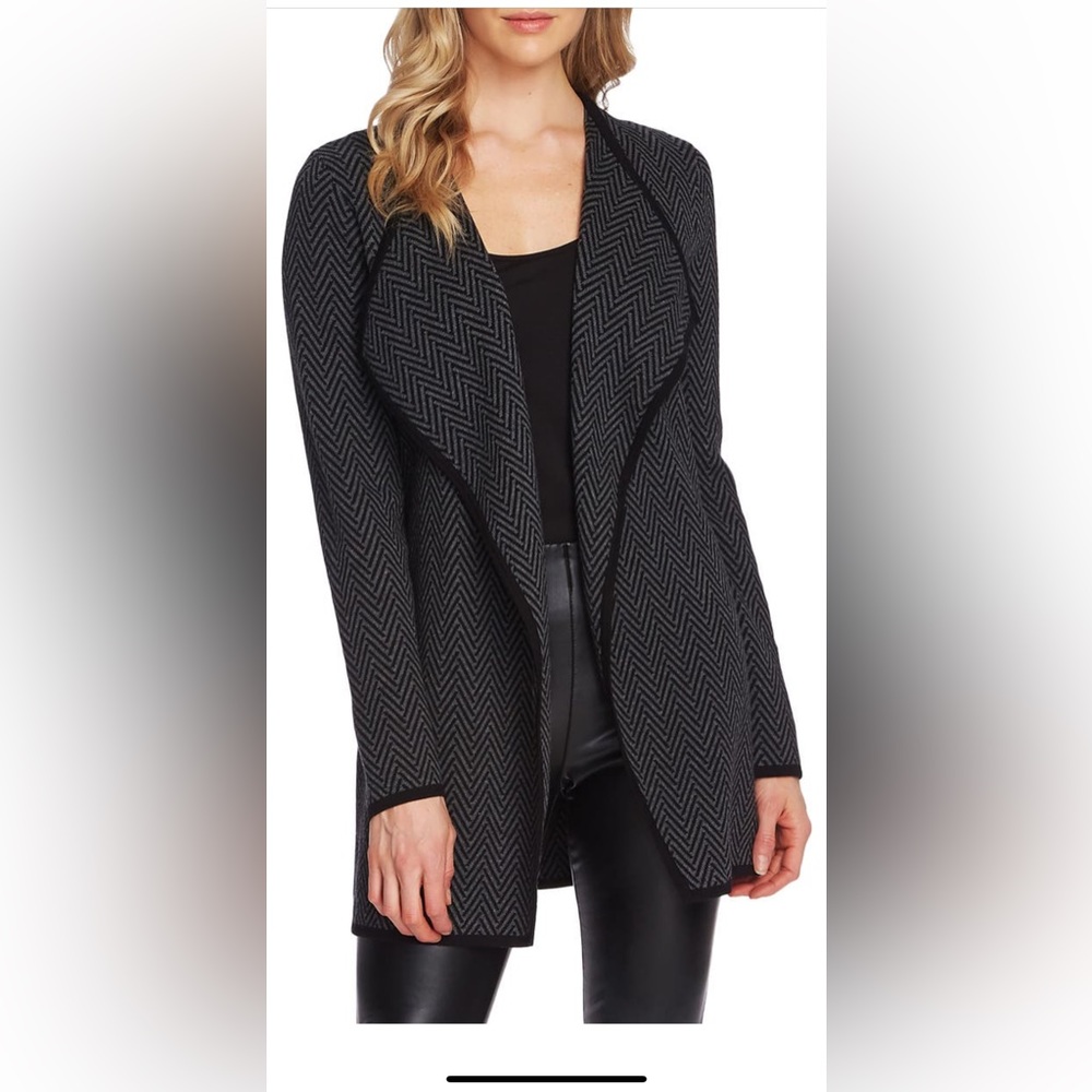 Vince Camuto Herringbone Cardigan